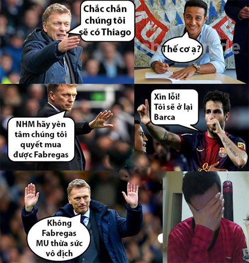 David Moyes được Sir Alex nhường lại cho trọng trách làm HLV Manchester United. Ngay từ đầu mùa chuyển nhượng ông Moyes đã ráo riết "săn" thêm các ngôi sao về đầu quân cho Quỷ đỏ, tuy nhiên các mục tiêu như Thiago Alcantara (từ Barcelona đến Bayern munich), Cesc Fabregas (ở lại Barcelona)... đều lần lượt từ chối về ManU.